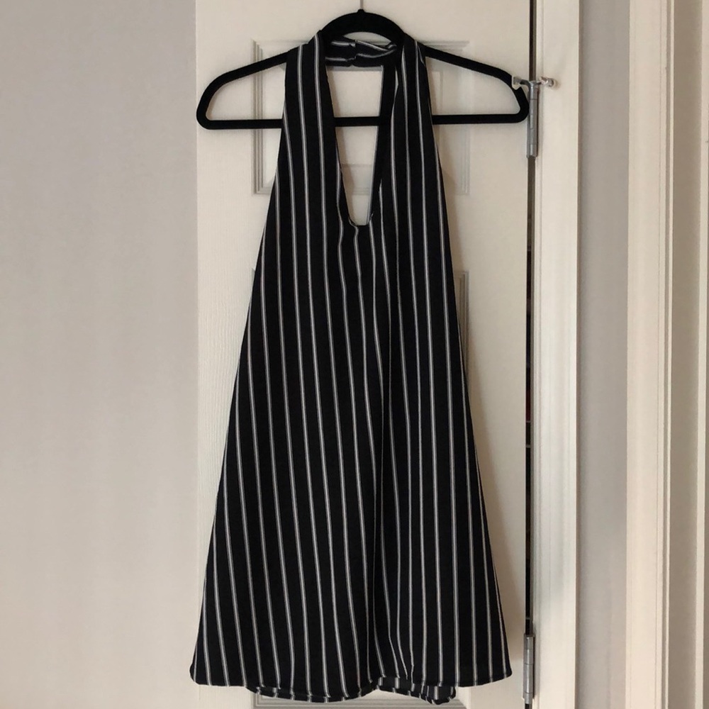 Black & white striped dress